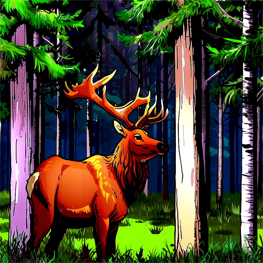 Elk In Forest Png Tag PNG Image