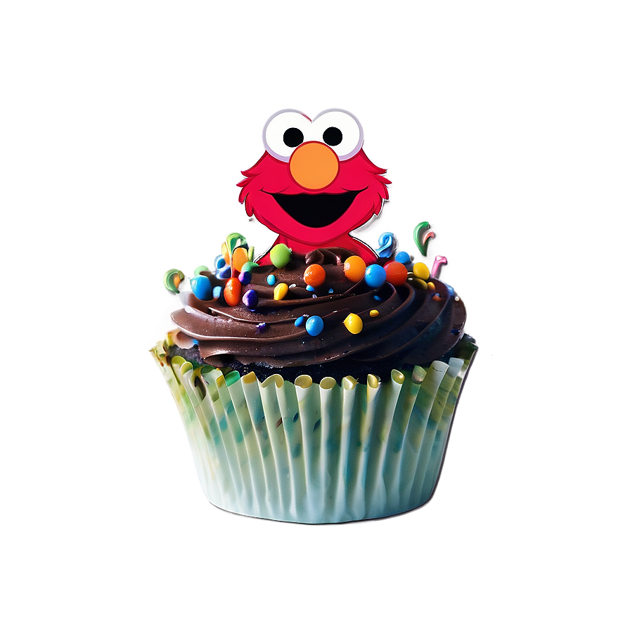 Elmo Birthday Cupcake Toppers Png Xho93 PNG Image