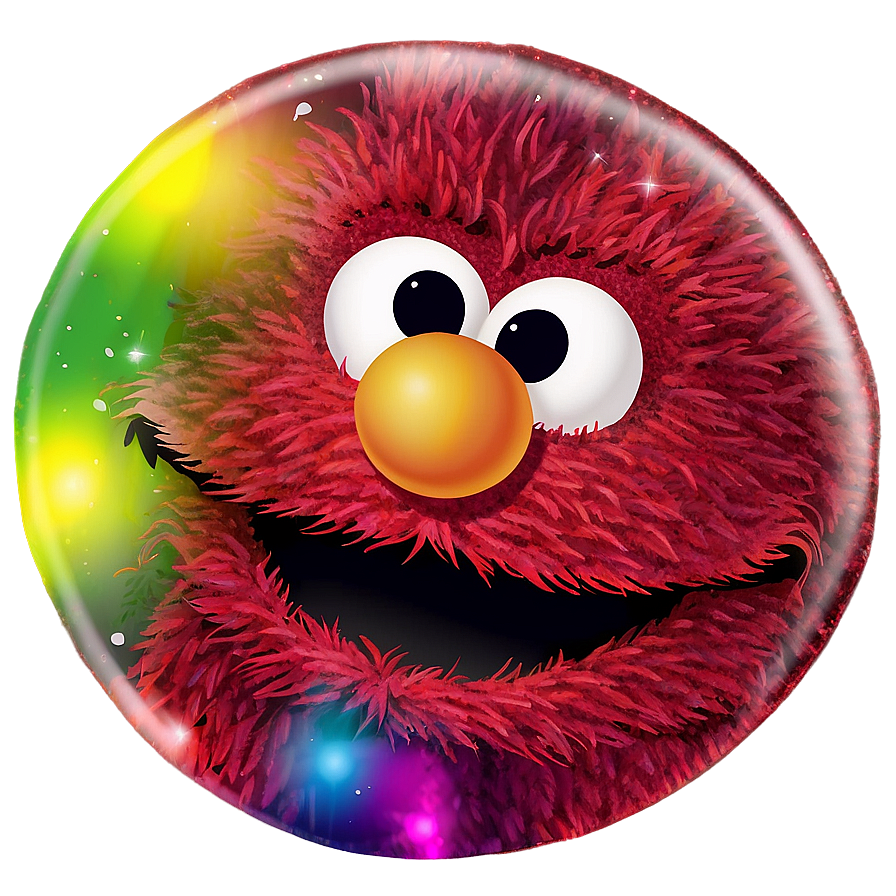 Elmo Face With Glitter Effect Png Rrr PNG Image