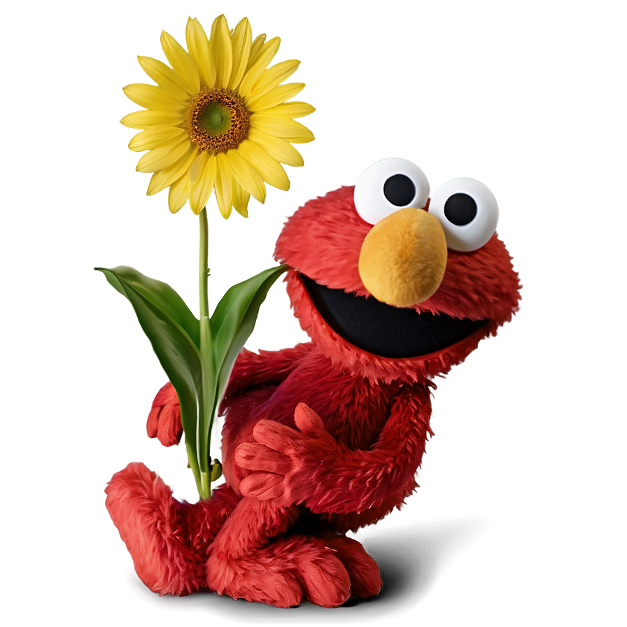 Elmo Holding Flower Png Ypm35 PNG Image