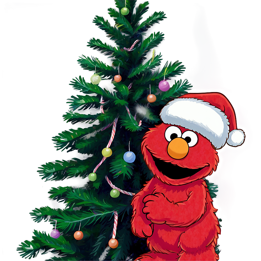 Elmo With Christmas Tree Png 67 PNG Image