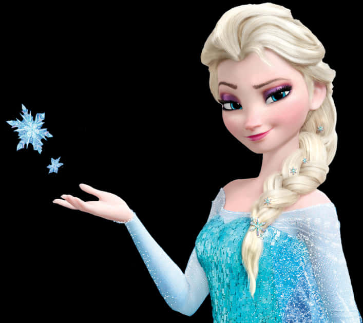 Elsa Creating Snowflakes PNG Image