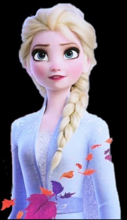 Elsa Frozen Character Portrait PNG Image