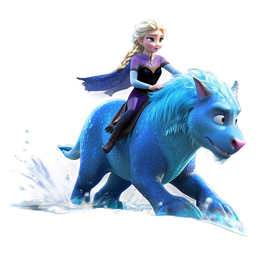 Elsa Riding Water Nokk Png 05212024 PNG Image