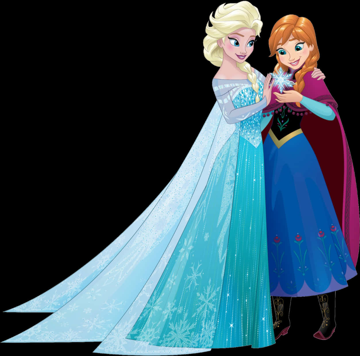 Elsaand Anna Frozen Sisters PNG Image