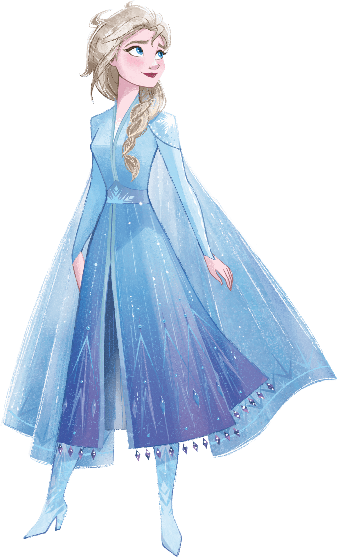 Elsain Blue Frozen Outfit PNG Image