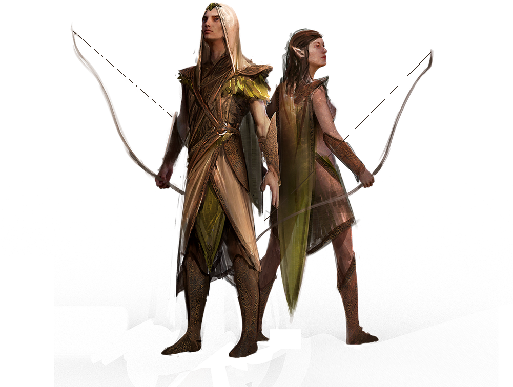 Elven Archers Fantasy Artwork PNG Image