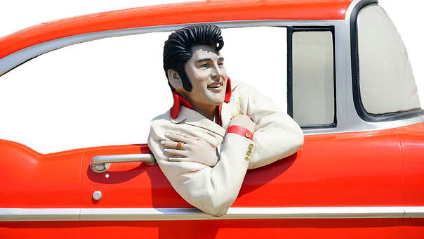 Elvis Presley Car Figure PNG Image