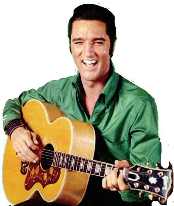 Elvis Presley Guitar Smile PNG Image