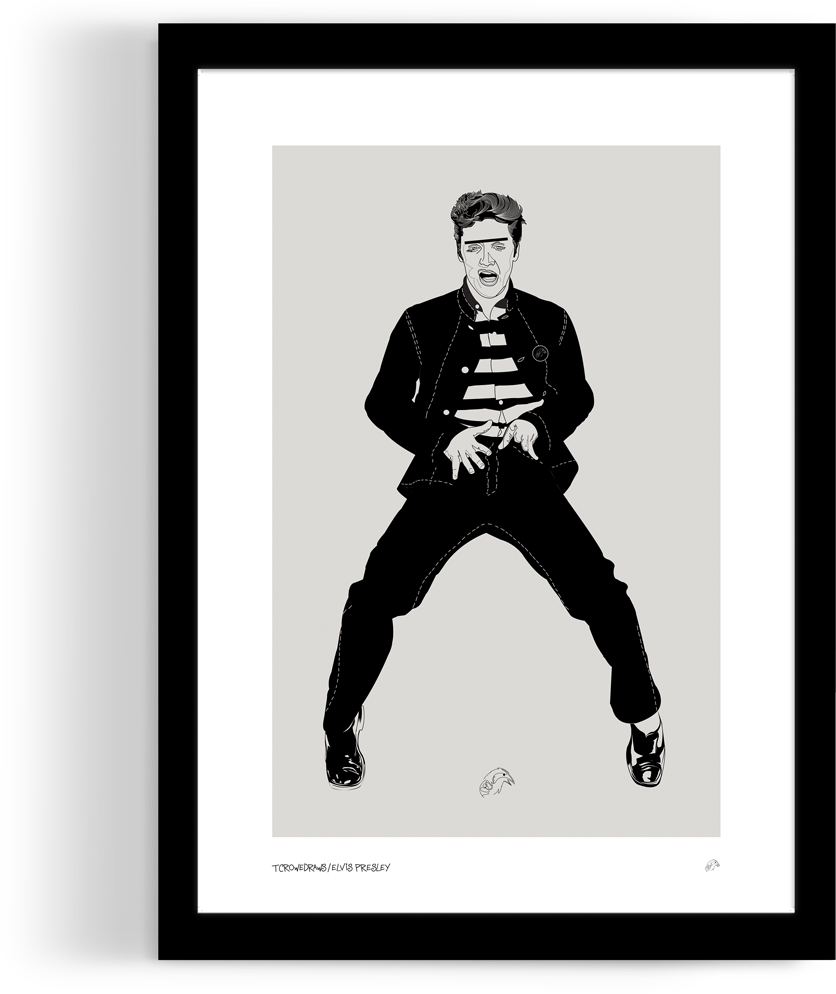 Elvis Presley Iconic Performance Art PNG Image