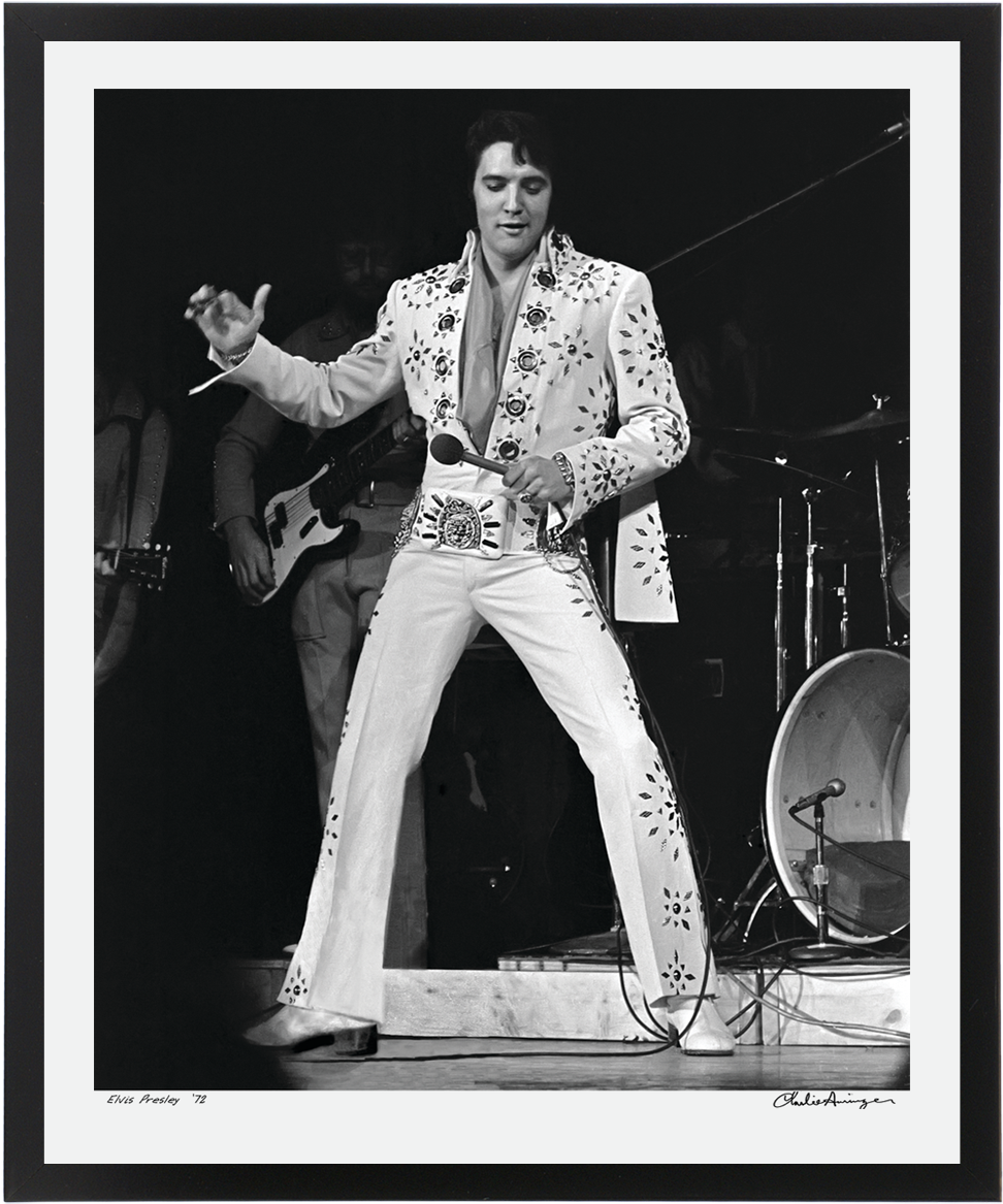 Elvis Presley Performingin White Jumpsuit1972 PNG Image