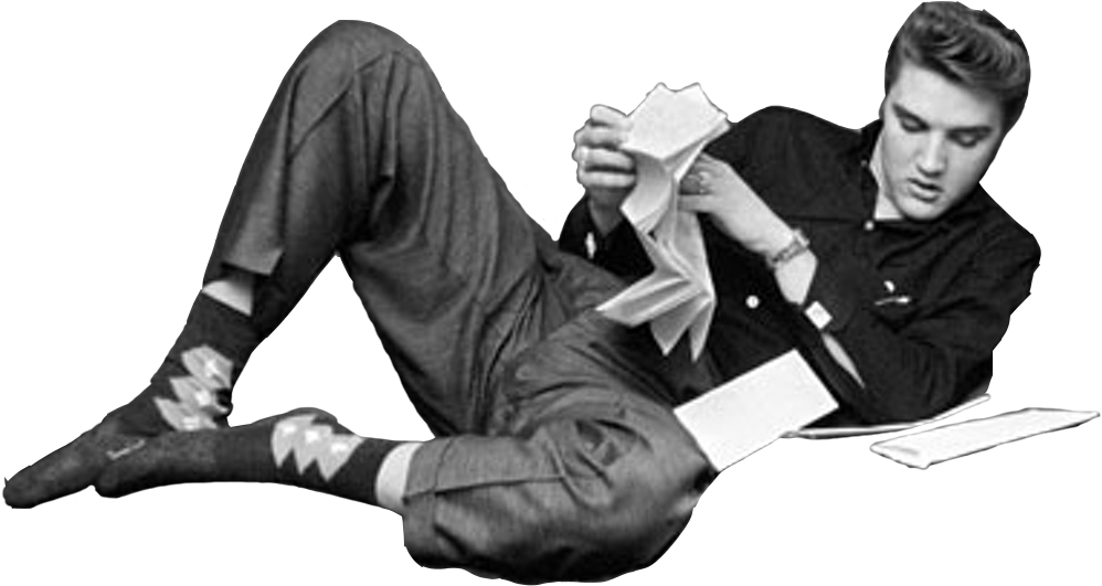 Elvis Presley Reading Fan Mail PNG Image