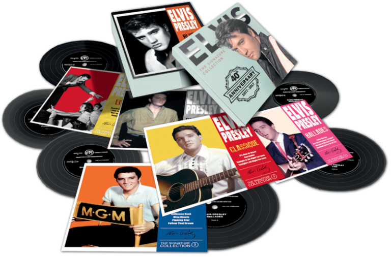 Elvis Presley Vinyl Record Collection PNG Image