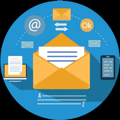 Email Communication Concept PNG Image