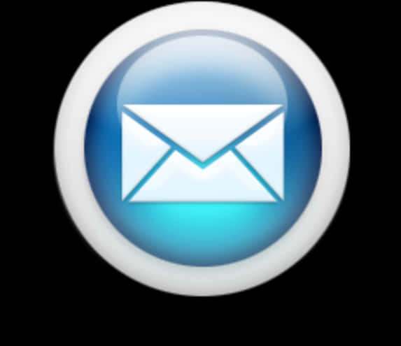 Email Icon Glowing Blue PNG Image