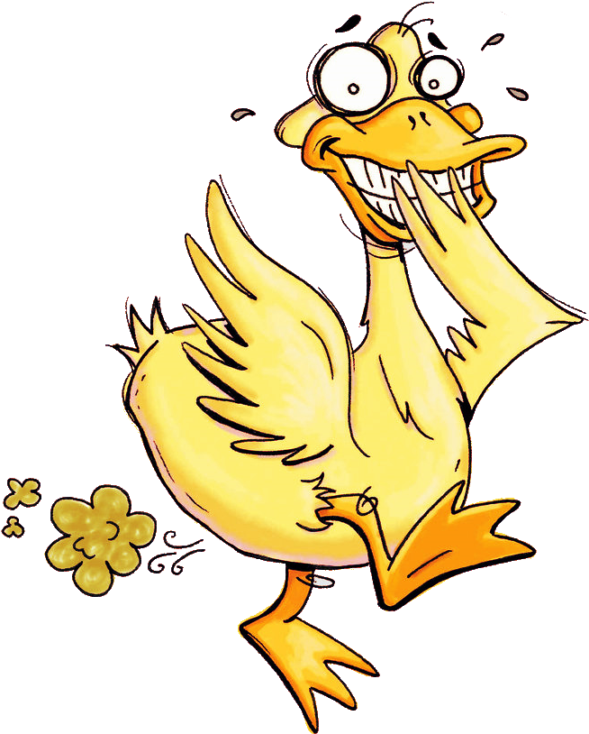 Embarrassed Duck Farting PNG Image