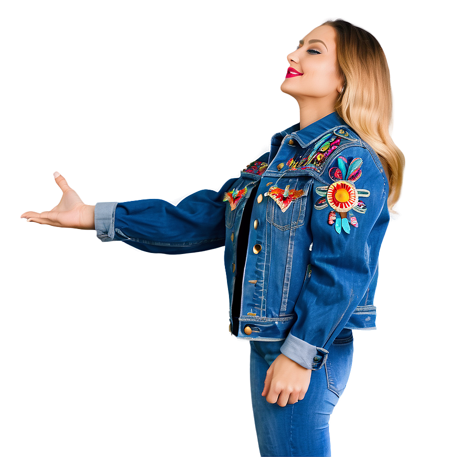 Embellished Denim Jacket Png 30 PNG Image