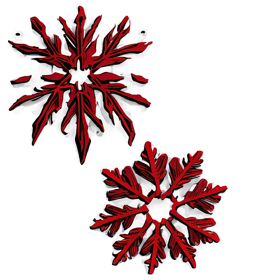 Embossed Red Snowflake Png 06282024 PNG Image