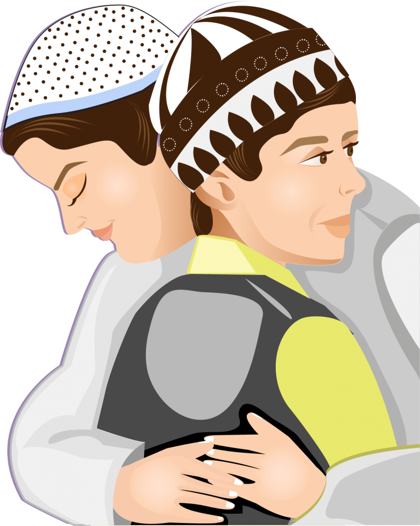 Embracing Couple Illustration PNG Image