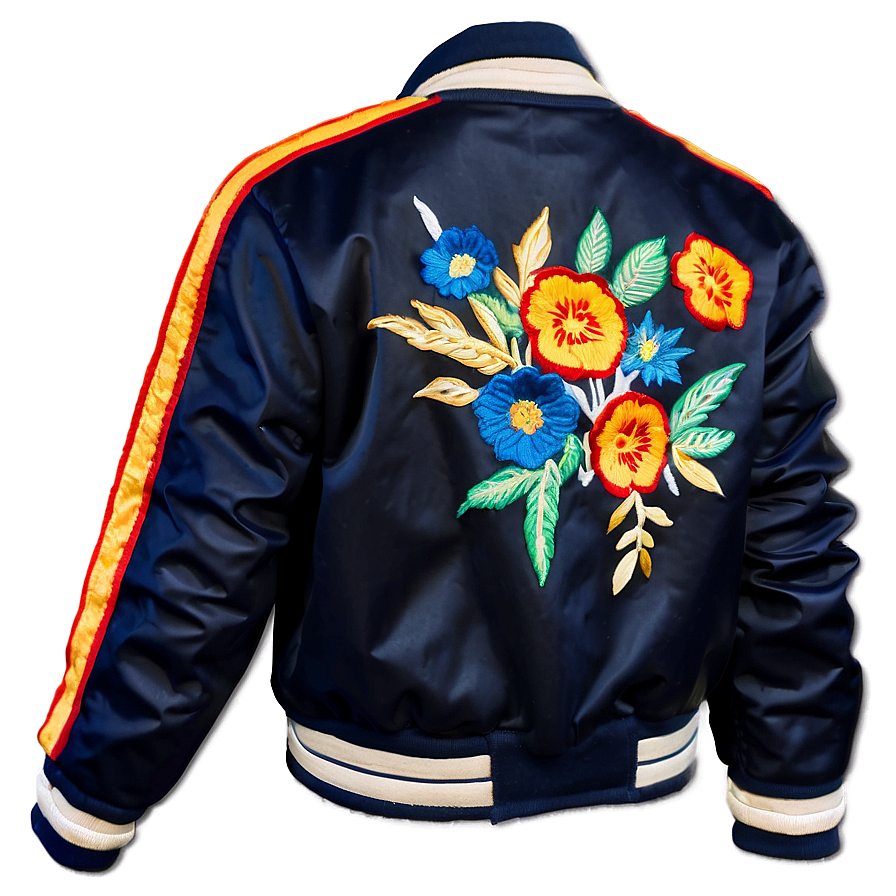 Embroidered Bomber Jacket Detailed Png Pwy42 PNG Image