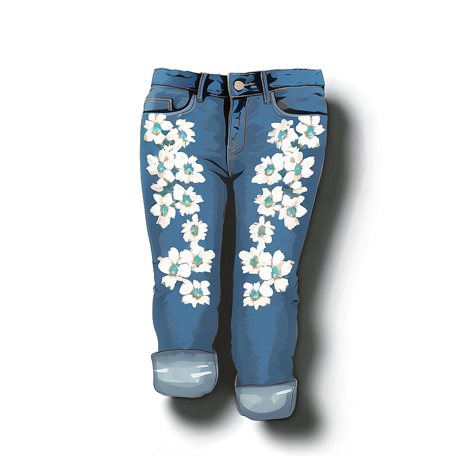 Embroidered Jeans Png 19 PNG Image