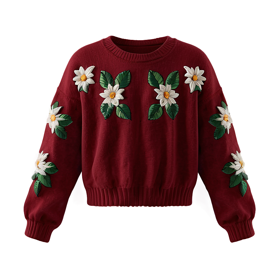 Embroidered Red Sweater Png 06292024 PNG Image