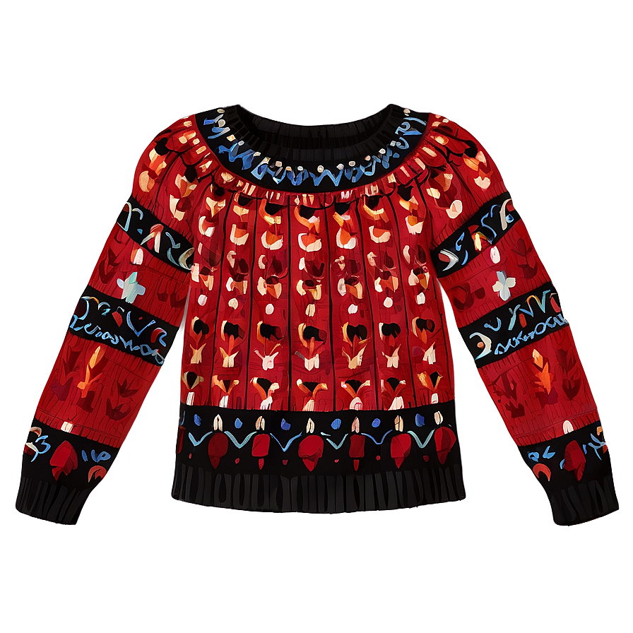 Embroidered Red Sweater Png 06292024 PNG Image