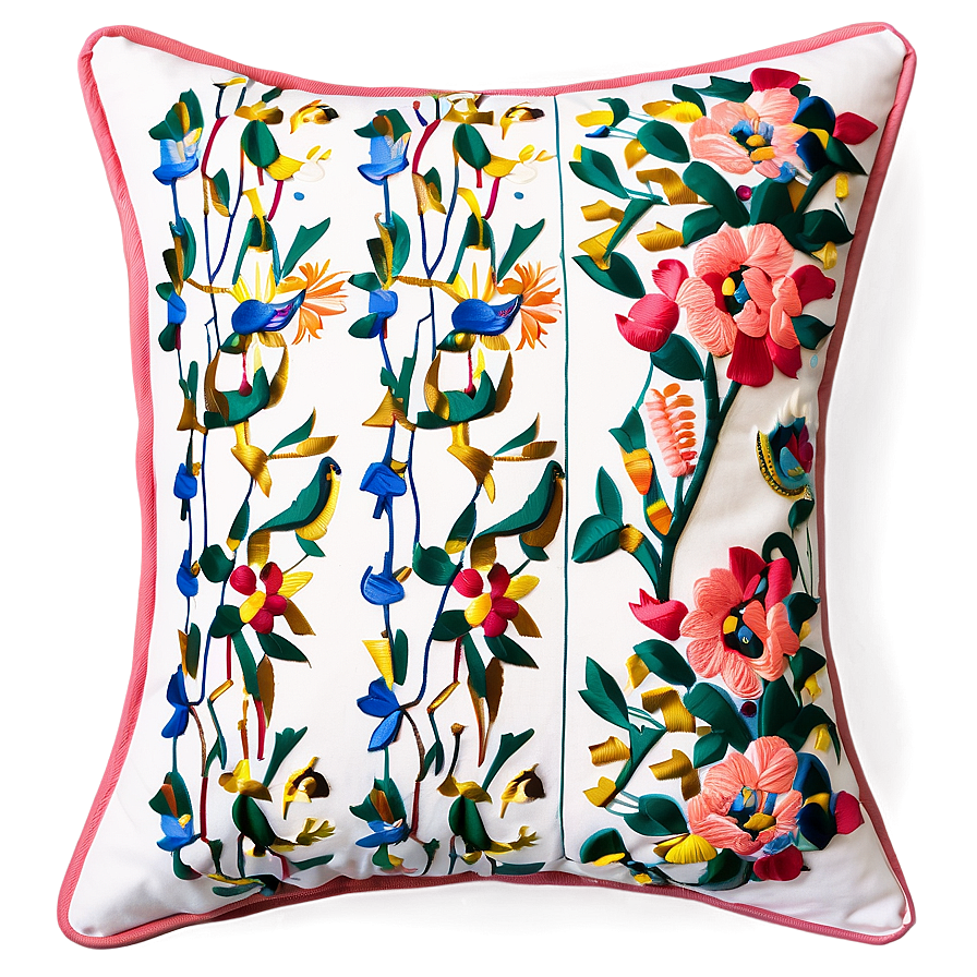 Embroidered Throw Pillow Png 06282024 PNG Image