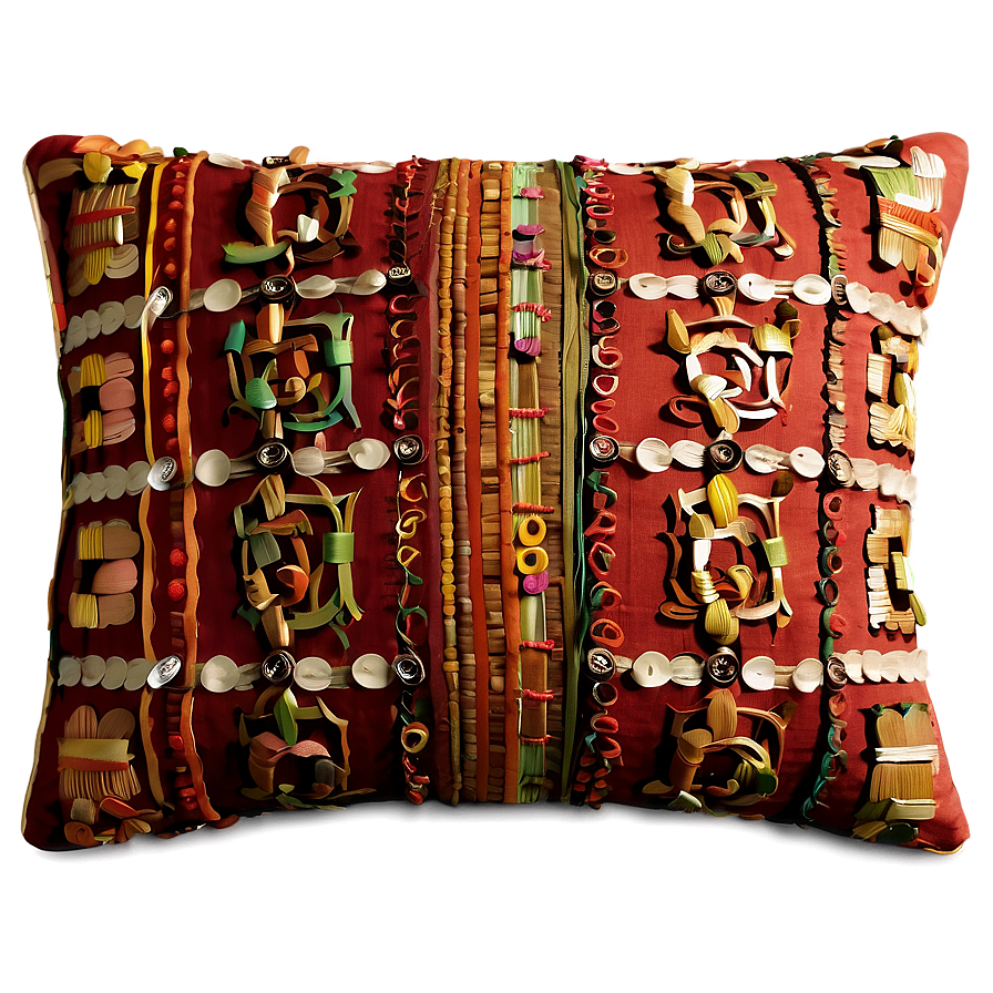 Embroidered Throw Pillow Png 13 PNG Image