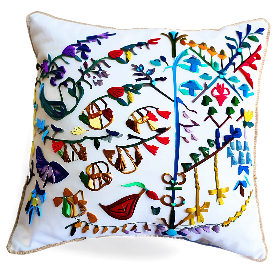 Embroidered Throw Pillow Png Iug52 PNG Image