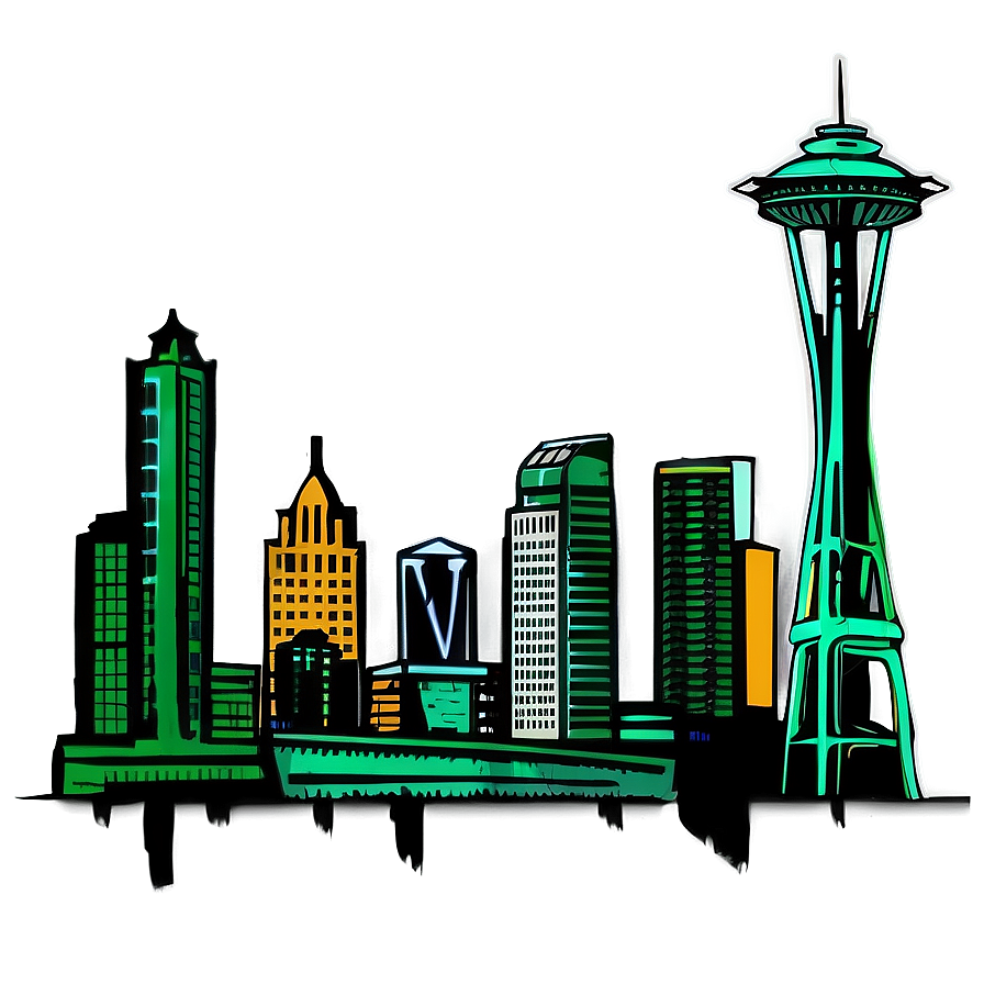 Emerald City Seattle Skyline Png Haa48 PNG Image