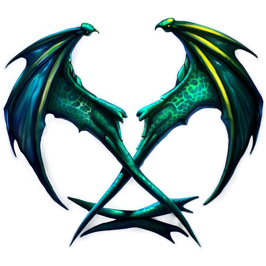 Emerald Dragon Wings Design Png 73 PNG Image