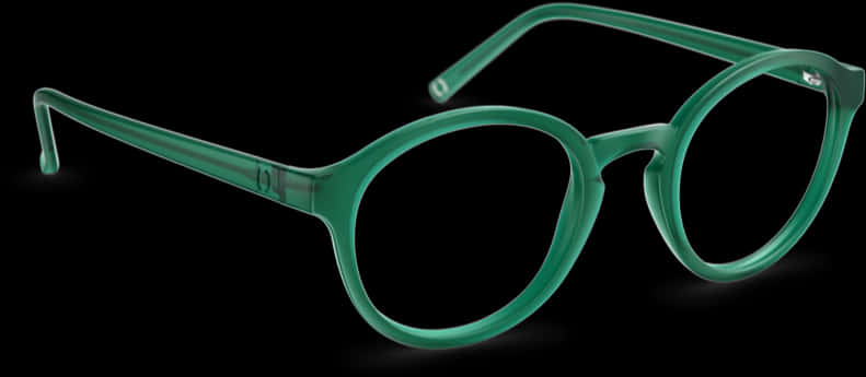 Emerald Round Glasses Product Showcase PNG Image