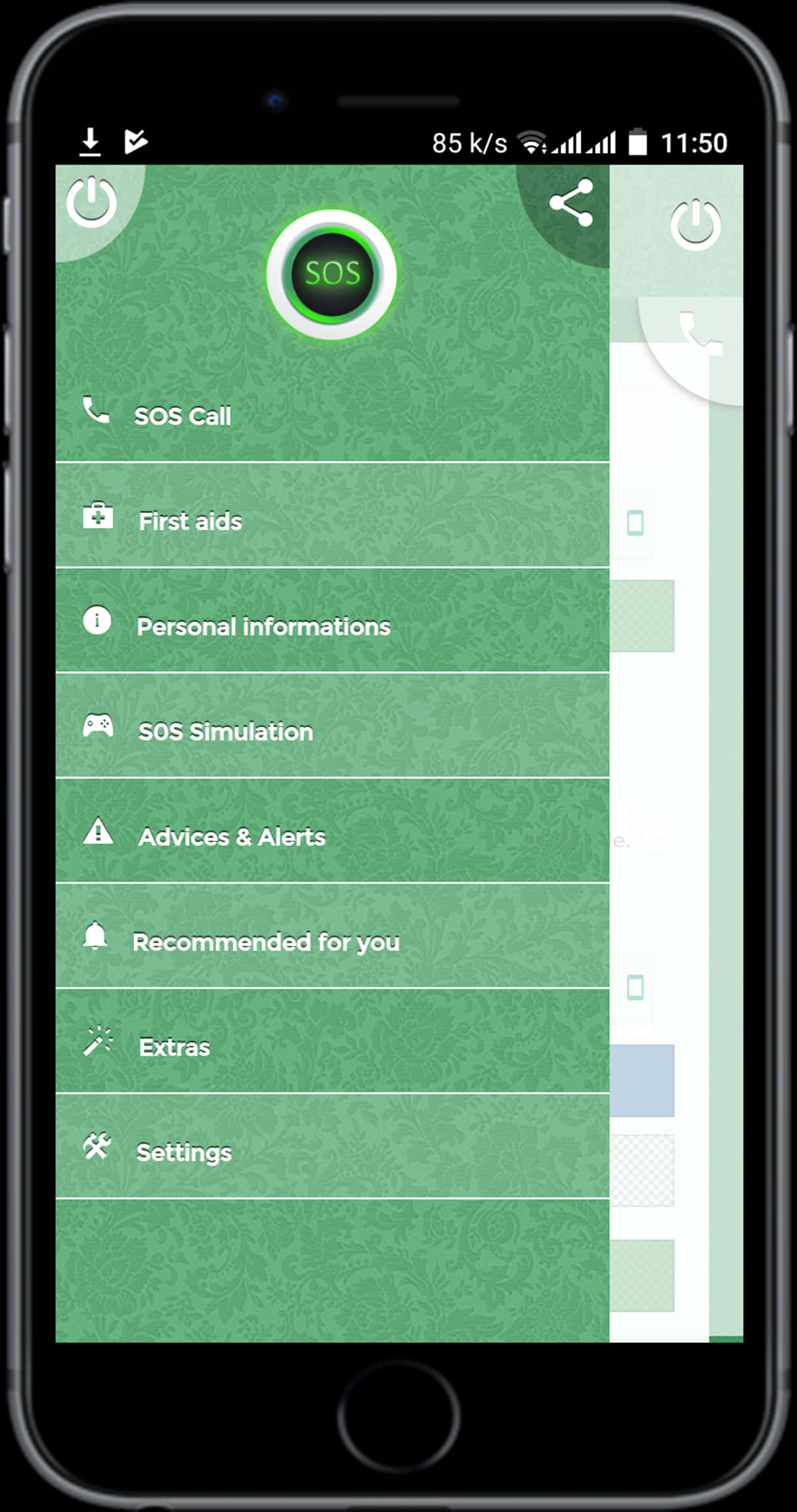 Emergency App Interface Smartphone.jpg PNG Image