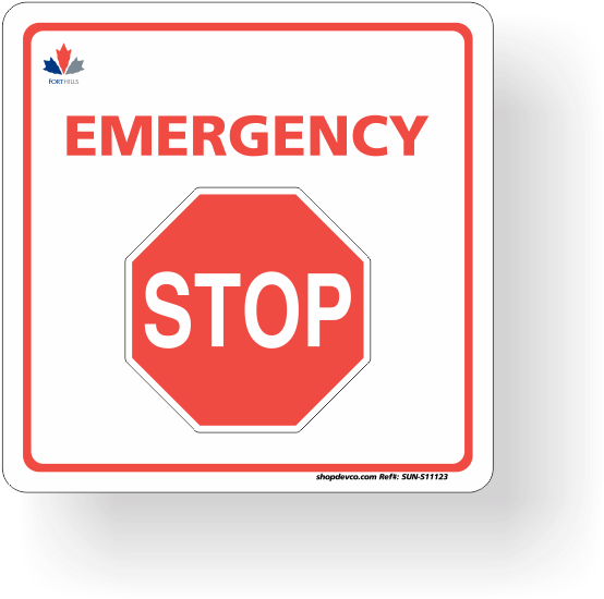 Emergency Stop Sign Redand White PNG Image