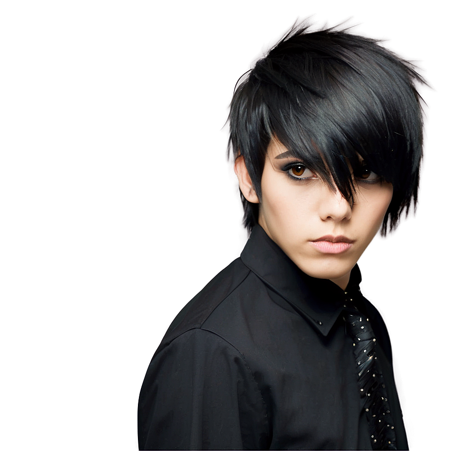 Emo Hair Undercut Style Png Hsa PNG Image