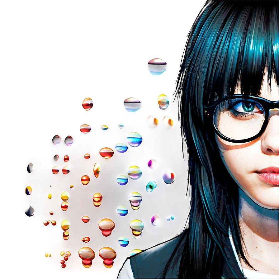 Emo Hair With Glasses Png Uxr PNG Image