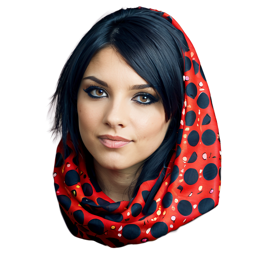 Emo Hair With Scarf Accessory Png Blu PNG Image