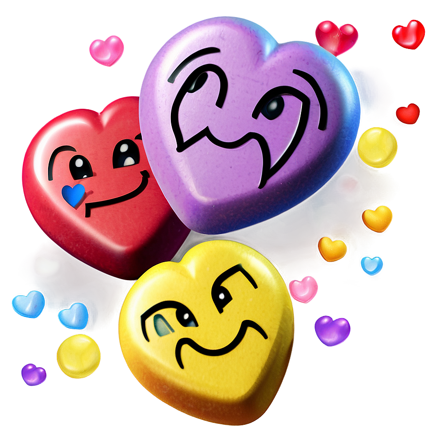 Emoji Conversation Hearts Png Bfr PNG Image