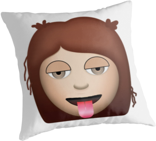 Emoji Cushion Design Tongue Out PNG Image