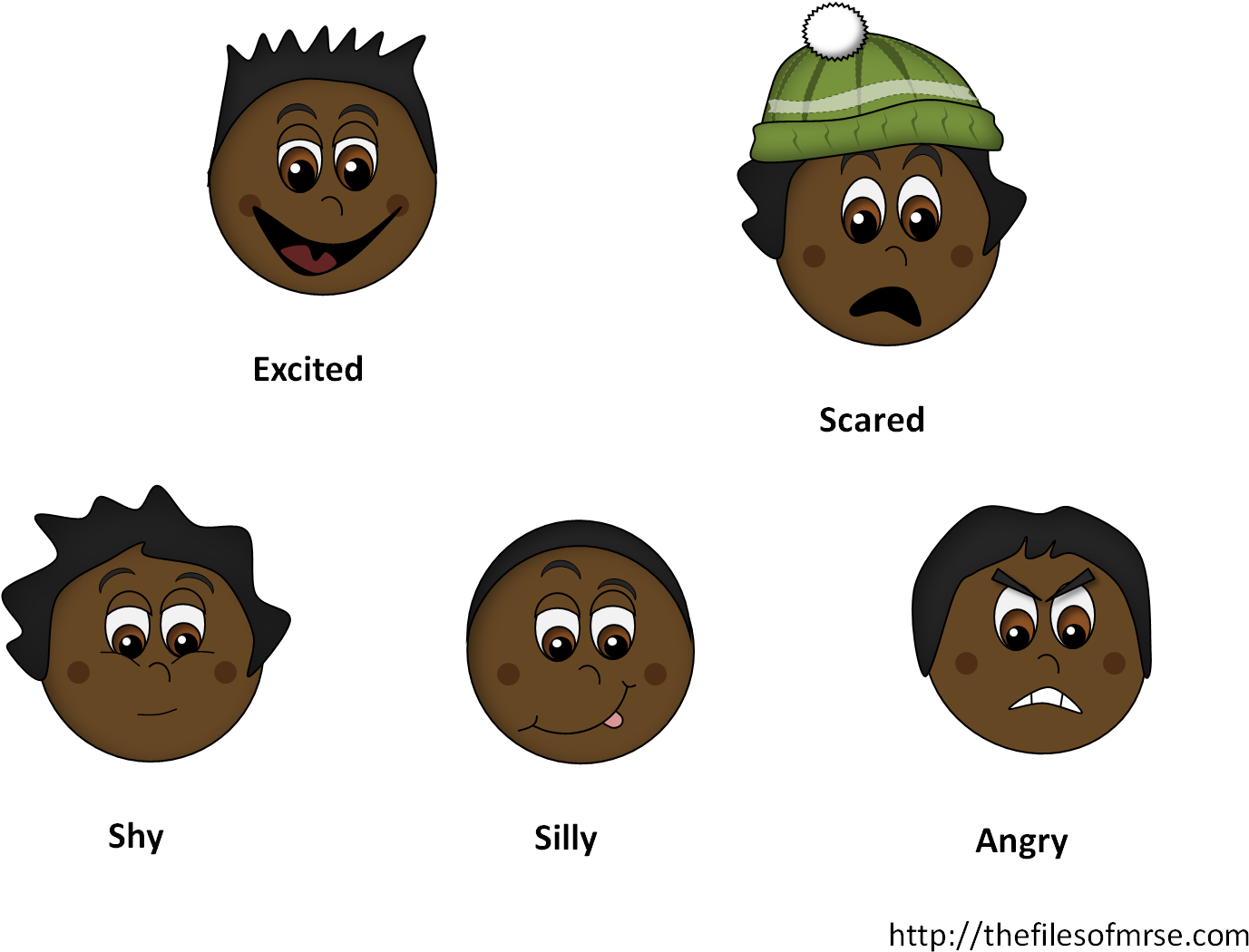 Emotion Faces Collection PNG Image