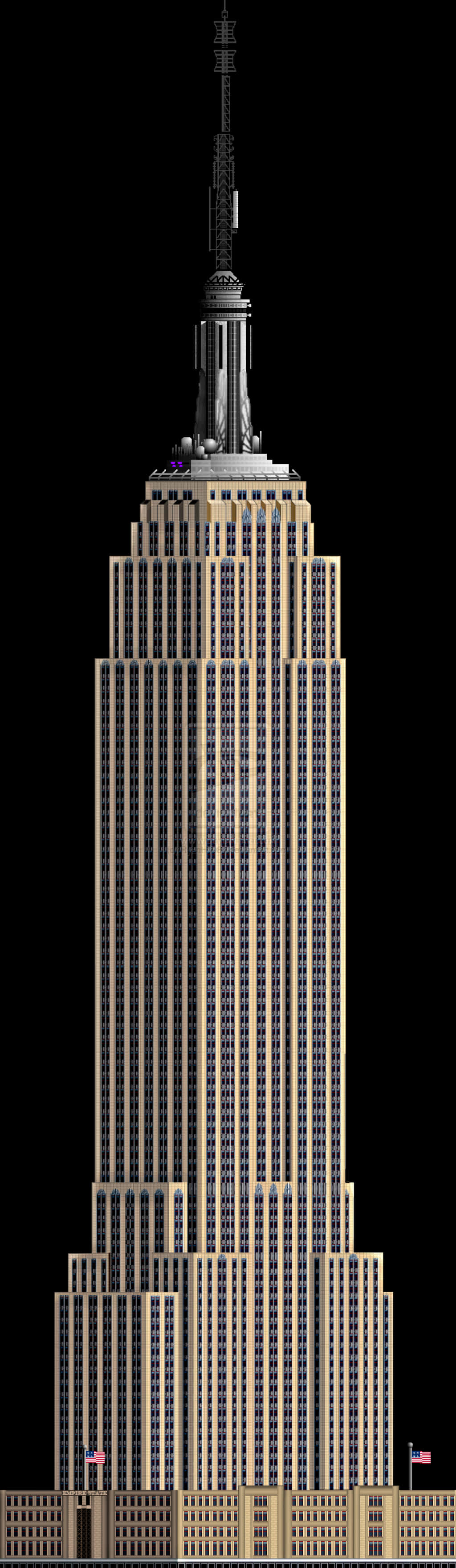 Empire State Building Nighttime PNG Image