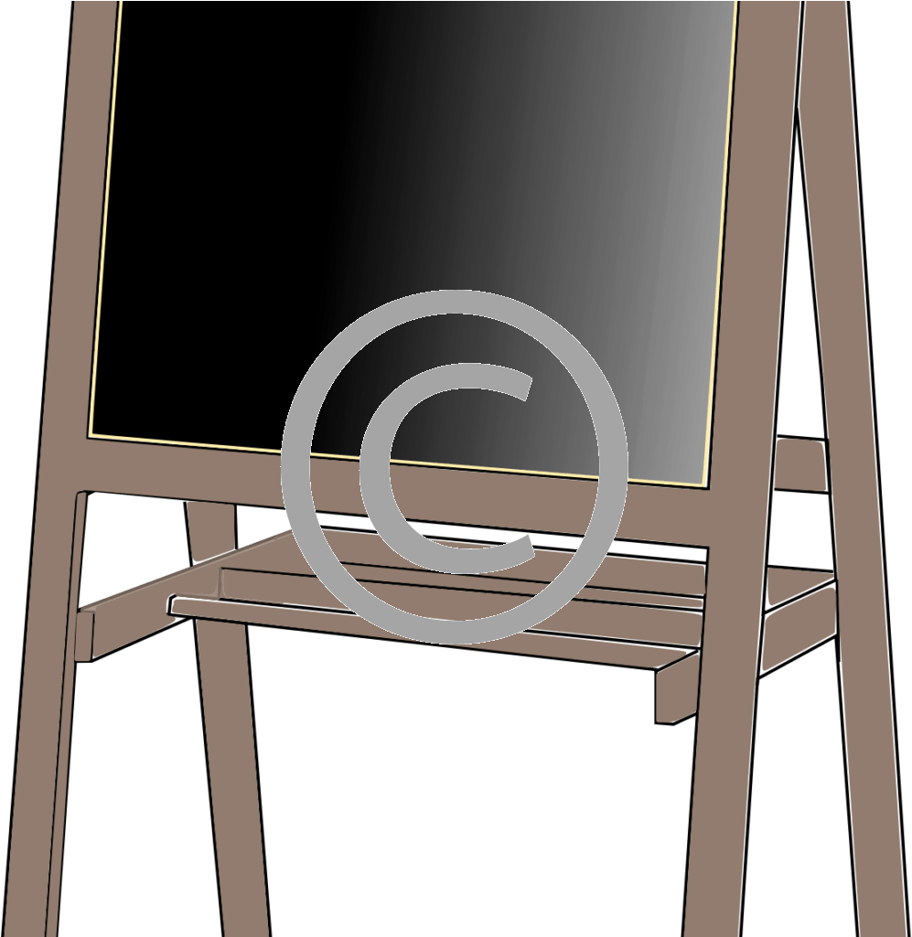 Empty Blackboardon Easel PNG Image