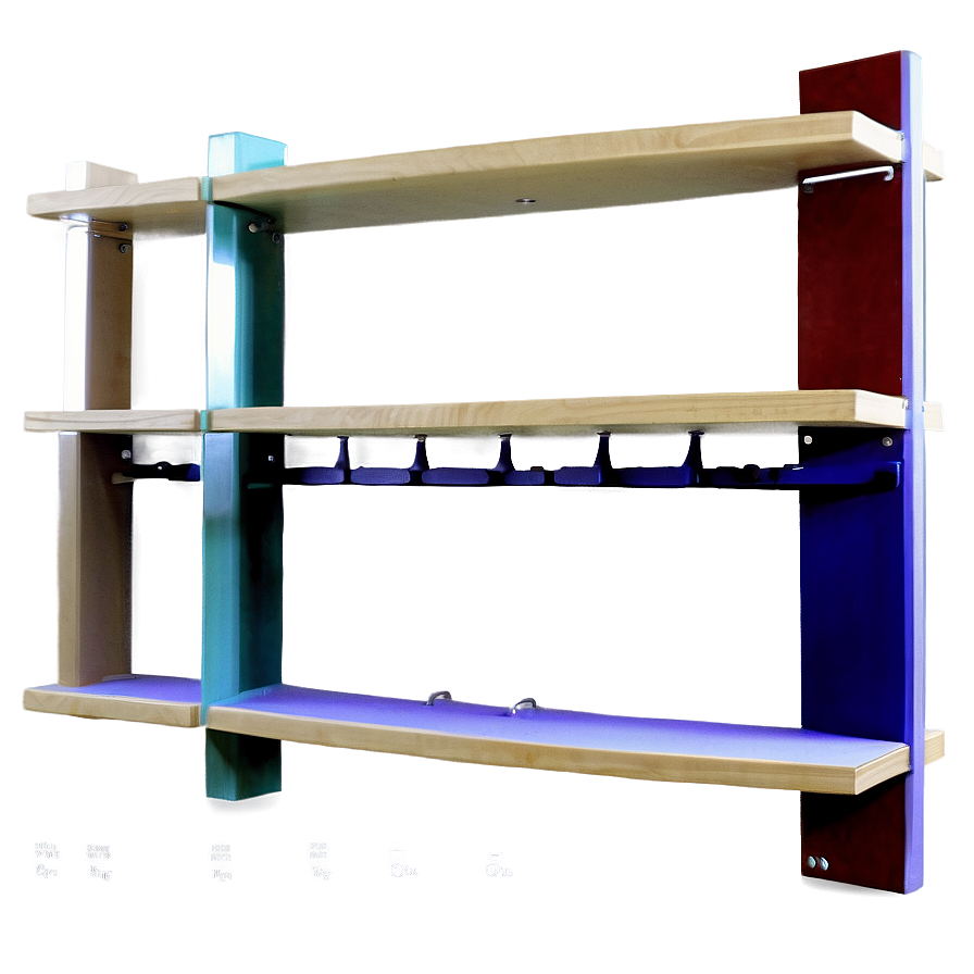 Empty Bookshelf With Brackets Png Lqc72 PNG Image