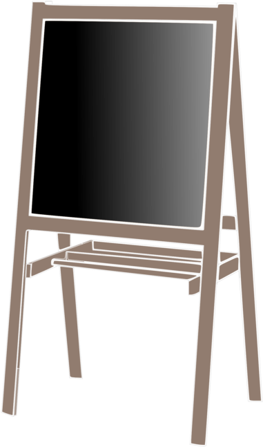 Empty Chalkboard Standing Easel PNG Image