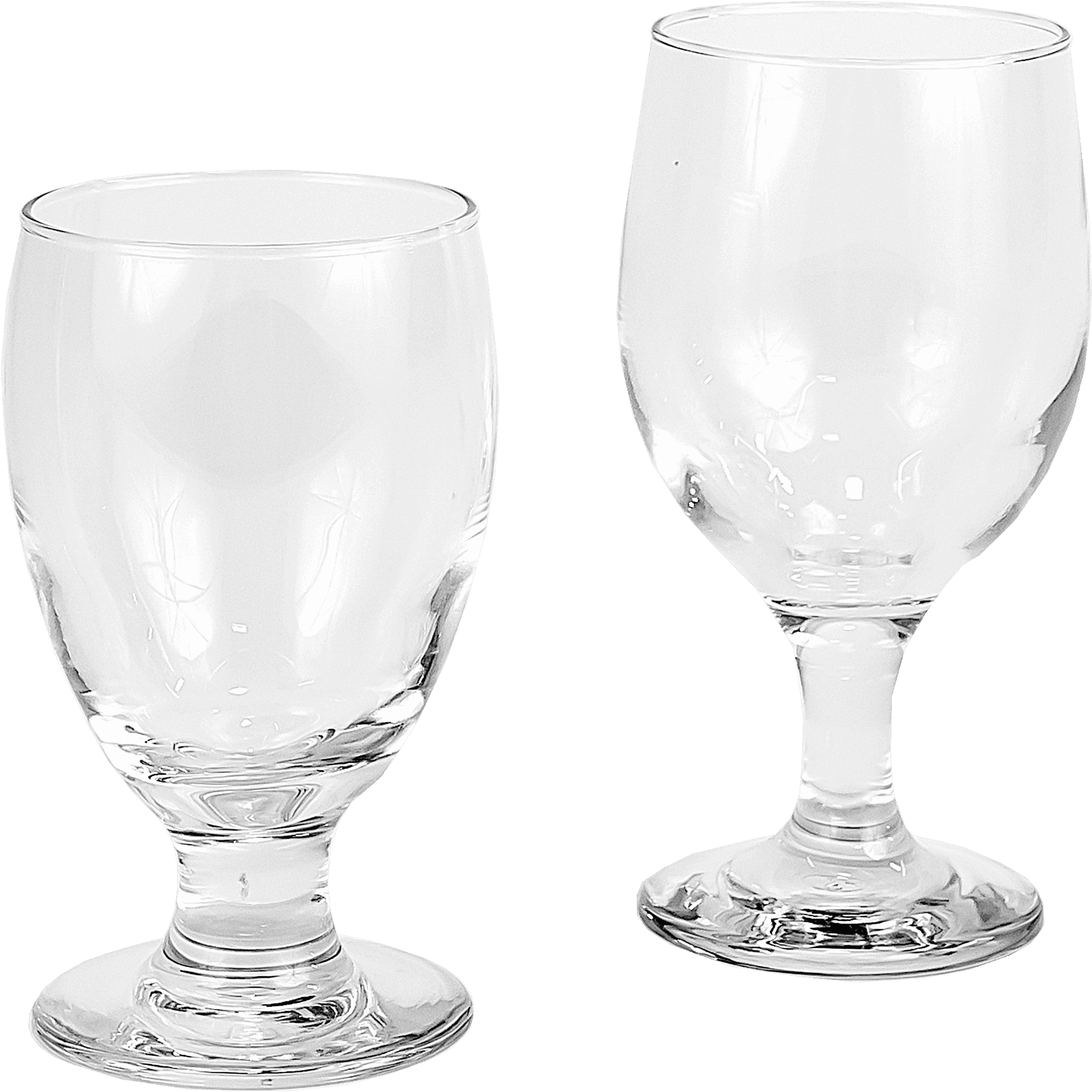 Empty Crystal Glasses Transparent Background PNG Image