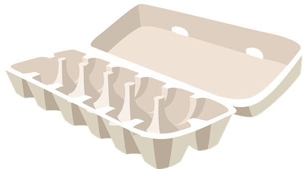 Empty Egg Carton Illustration PNG Image