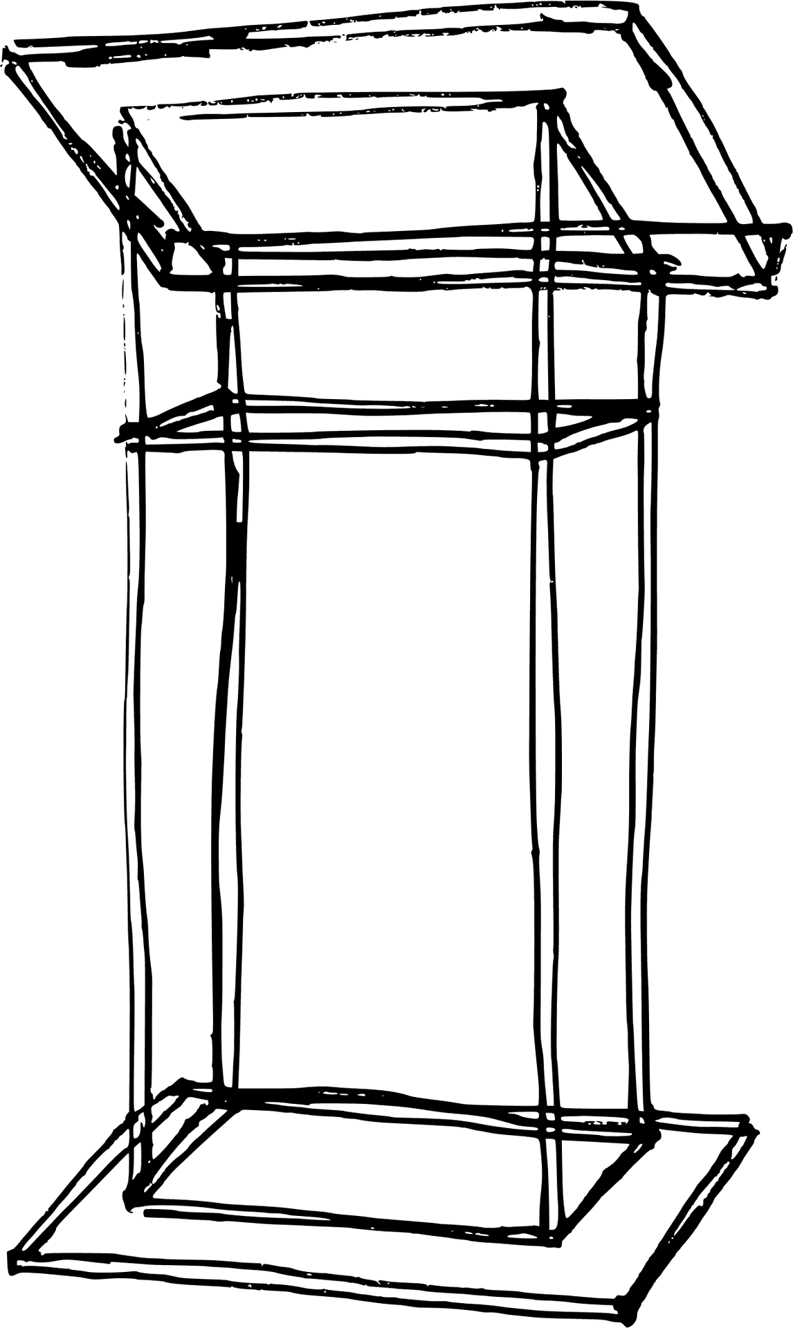 Empty Lectern Sketch PNG Image