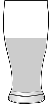 Empty Pint Glass Vector PNG Image