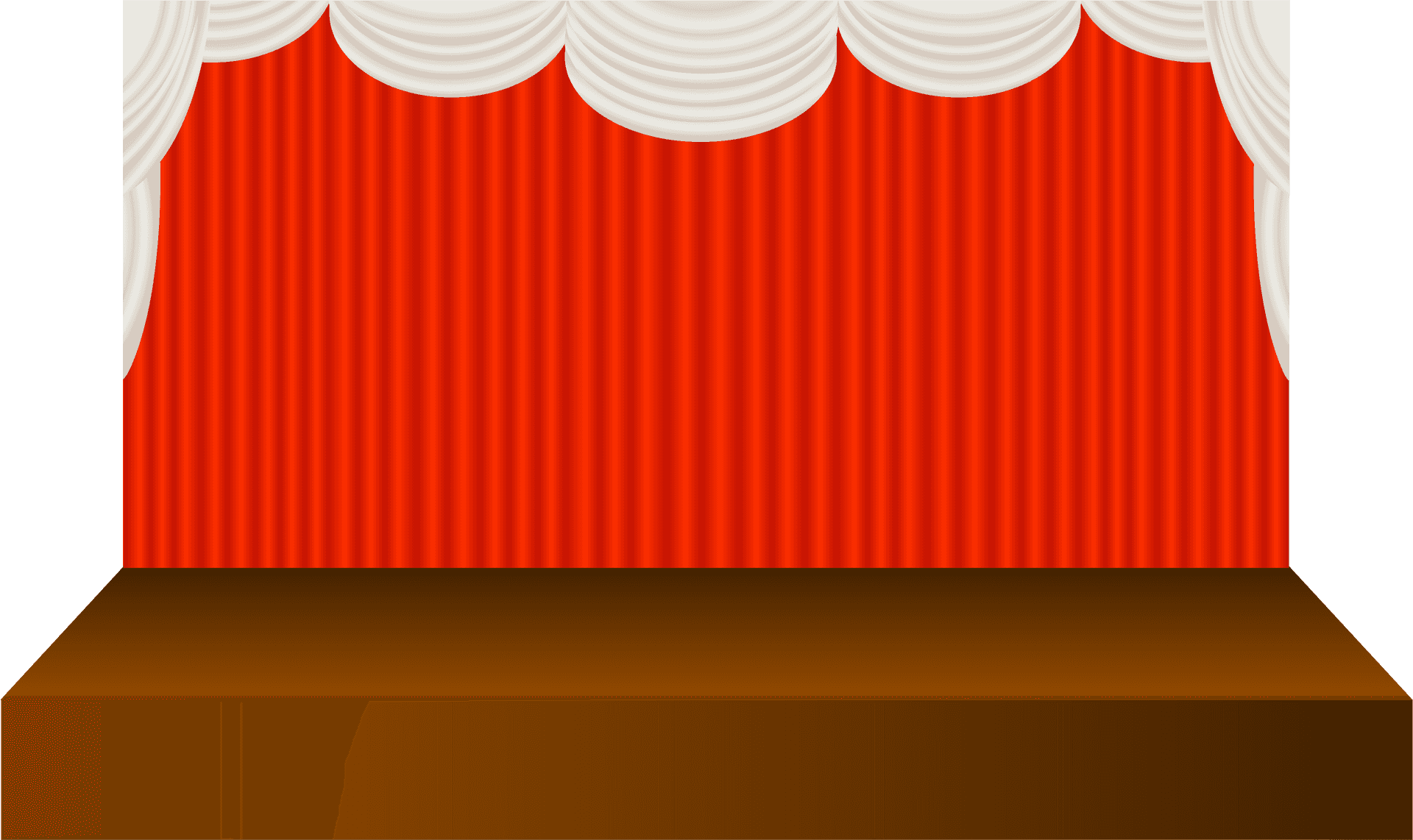 Empty Theater Stage Curtains Illustration PNG Image